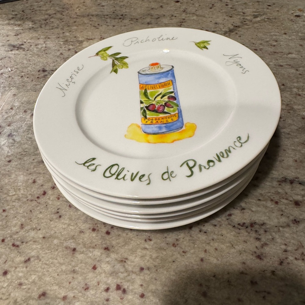 Crate&Barrel “Les Olives de Provence ” Appetizer Plate set